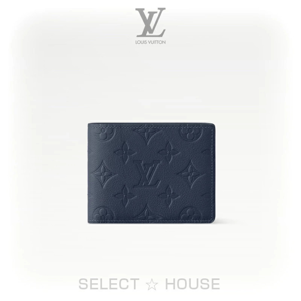 Louis Vuitton Multiple Monogram Shadow Leather Bifold Wallet Blue